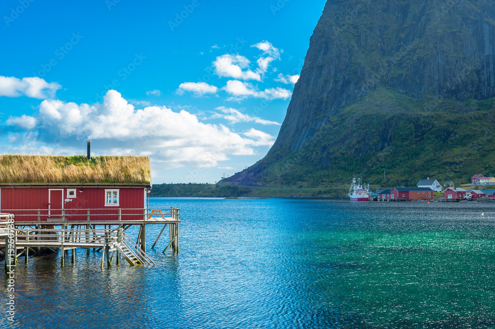 Nusfjord Fishing Village a traditional fishing village in Lofoten Islands Norway Nusfjord Fishing Village a traditional fishing village in Lofoten Islands Norway