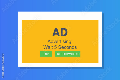 Popup ad banner concept. vector illustration