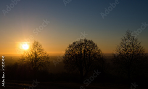 Sunset over the city of Olomouc  view from Svaty Kopecek  Holly Hill   Czech Republic.