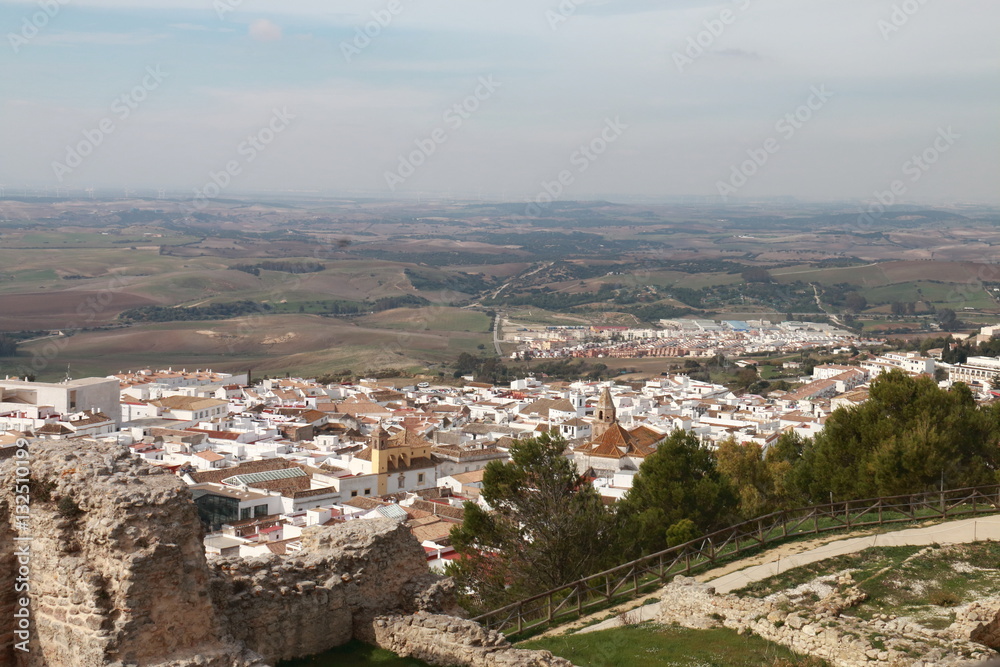 Panoramic view of the town of Medina Sidonia, Spain