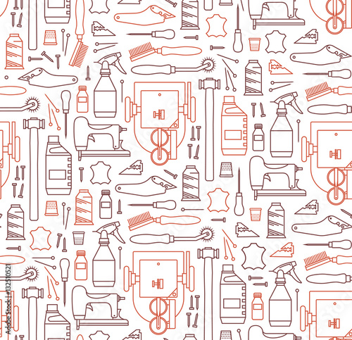 Vector seamless pattern of furrier tools