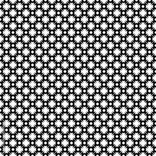 Vector monochrome seamless pattern. Abstract black & white geometric texture in oriental style, repeat tiles. Endless ornamental background, design for prints, decoration, textile, furniture, cloth
