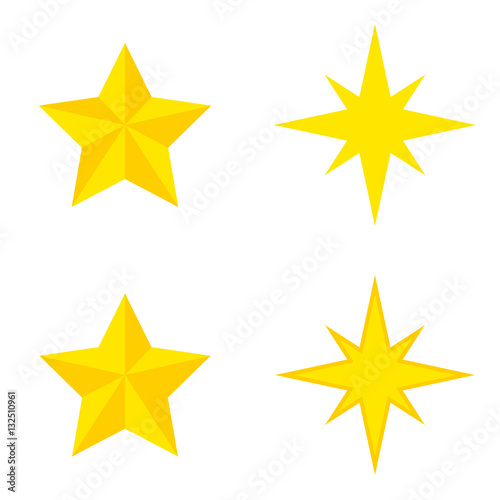 Flat icon stars isolated on white background. Vector illustration.