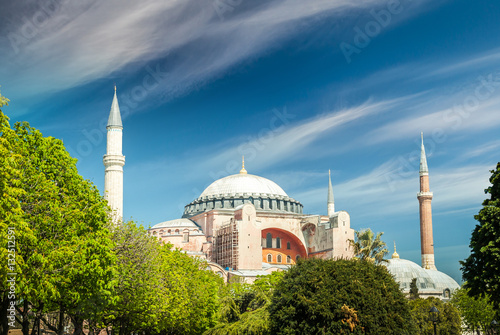 Hagia Sophia museum, Istanbul, Turkey. Aya Sofia mosque exterior.