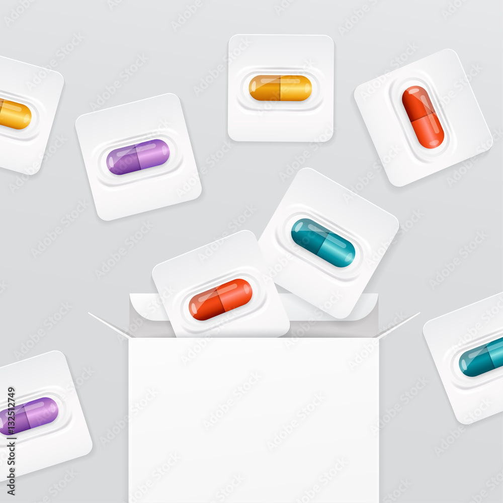 Capsule in Blister Pack : Vector Illustration Stock Vector | Adobe Stock