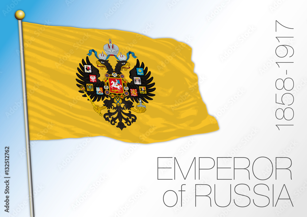 Russian historical flag, Empire of Russia, Romanov, 1858-1917