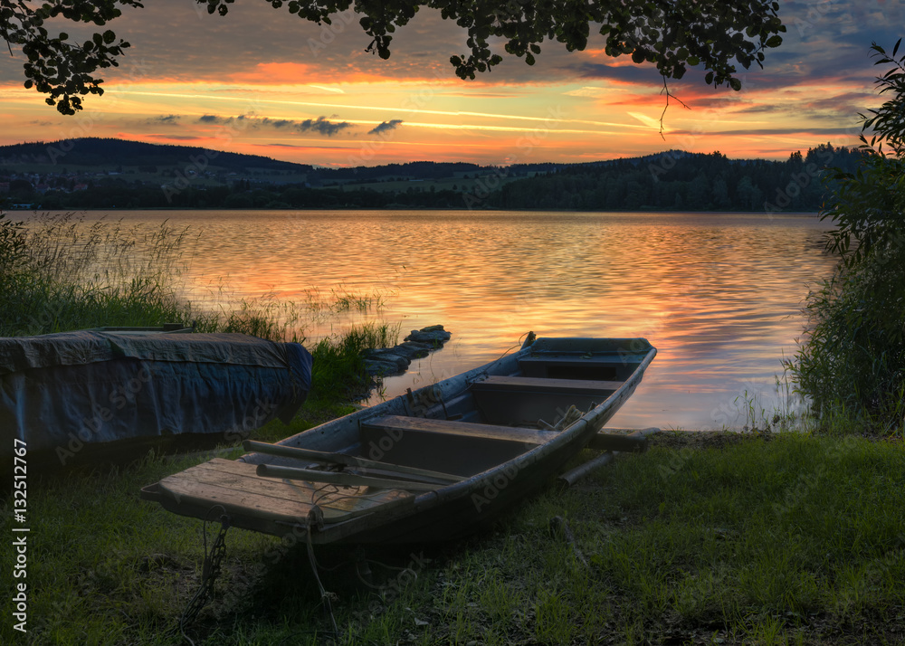 Obraz premium Landscape with boat