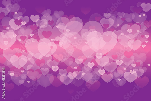 Vector of Happy Valentines Day with blinking heart and purple background design.