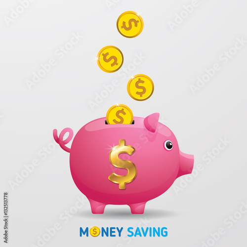 Saving money, money saving vector. Info-graphic inspire to drive your business project. Vector illustration. 