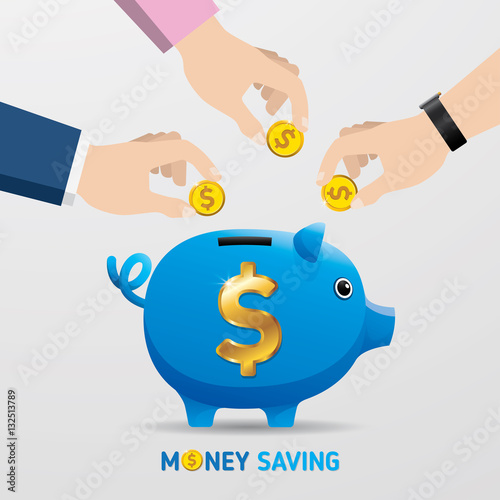 Saving money, money saving vector. Info-graphic inspire to drive your business project. Vector illustration. 