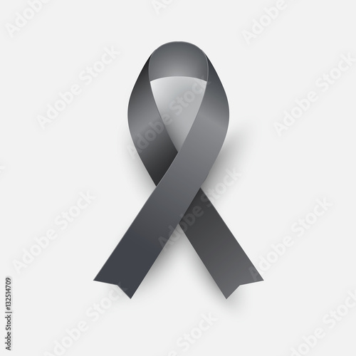 Black awareness ribbon - concept melanoma symbol