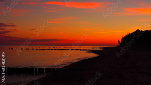 sunset at the baltic sea