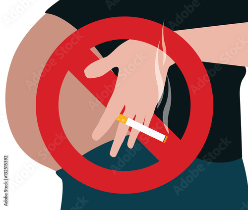No smoking during pregnancy vector sign