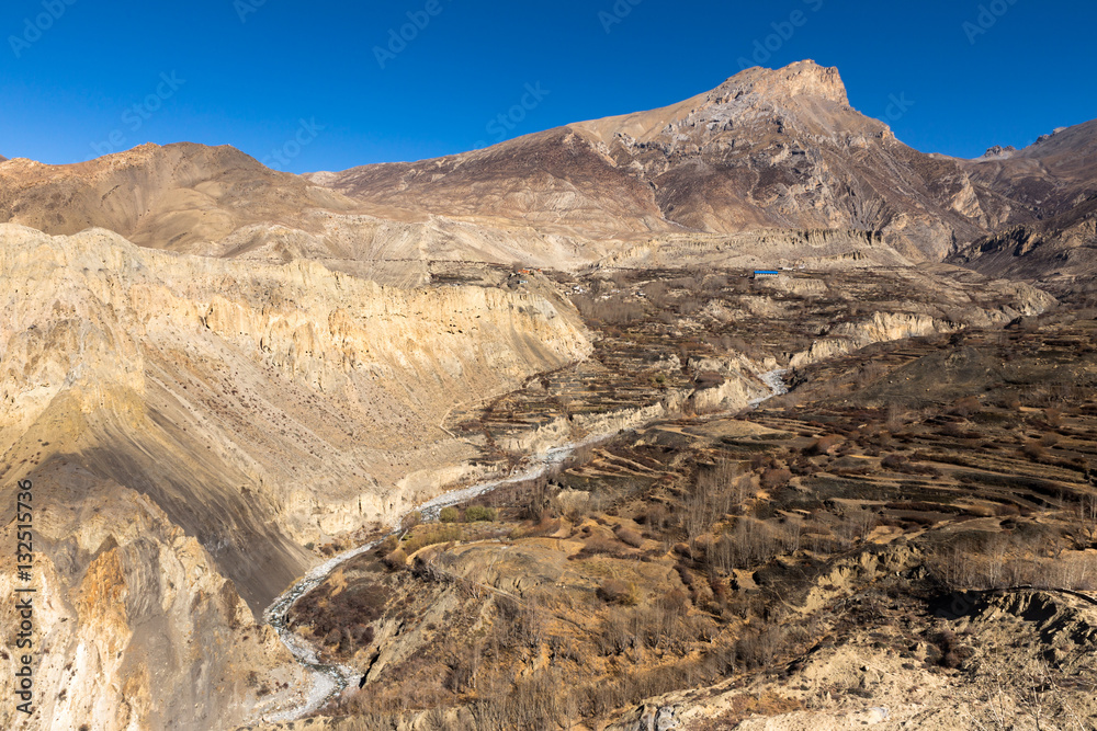 view of the mountains from the monastery in the village Dzharkot