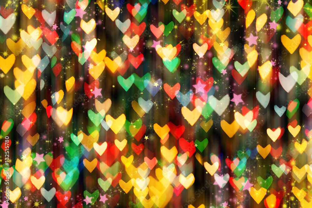 Obraz premium Falling rain colored hearts.