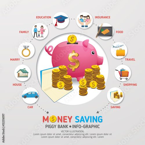 Monthly Expenses info-graphics concept. Use for business, marketing, creative, web design and graphics. Info-graphic inspire to drive your business project. Vector illustration. 
