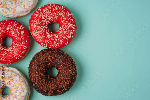 donuts on a blue background