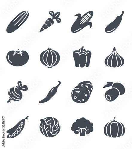 Vegetables Food Icon Silhouette