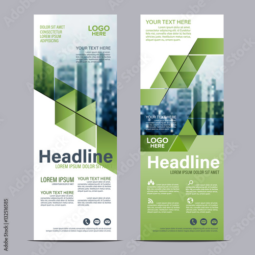 Greenery Roll up layout template mock up. flag flyer banner backdrop design. vector illustration background