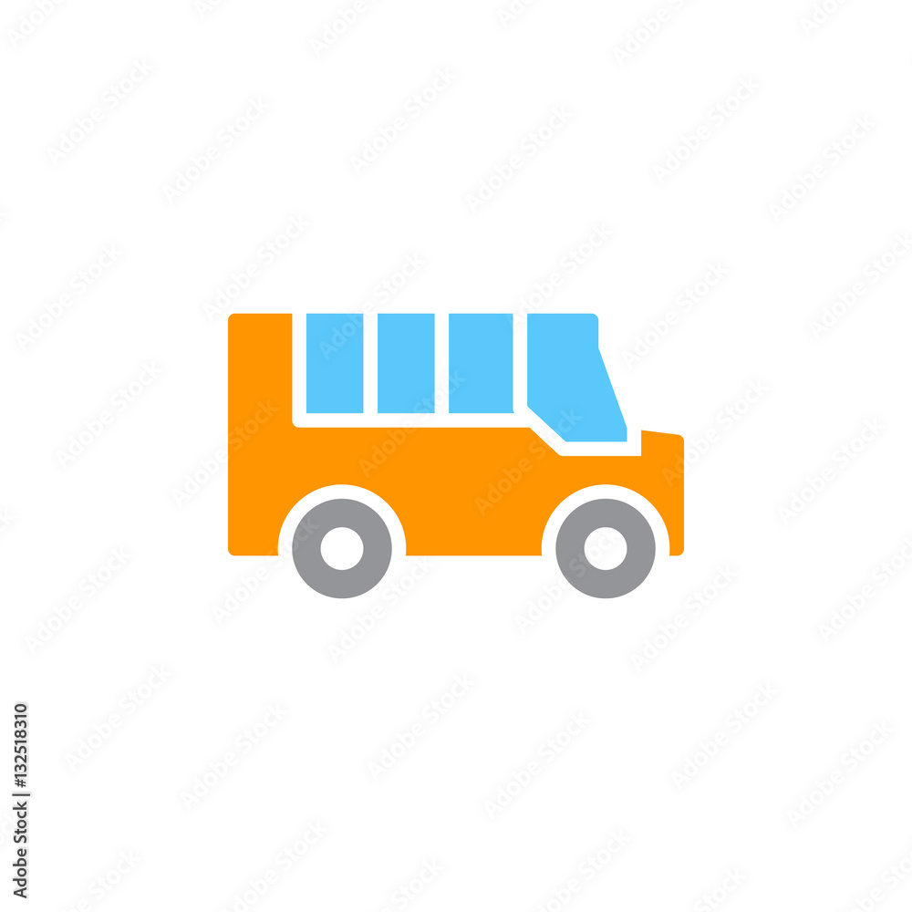 School bus icon vector, filled flat sign, solid colorful pictogram isolated on white. Symbol, logo illustration School bus icon vector, filled flat sign, solid colorful pictogram isolated on white. Symbol, logo illustration
