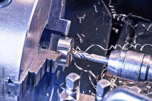 in metal workshop - milling machine