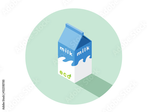 Vector isometric illustration of eco milk box