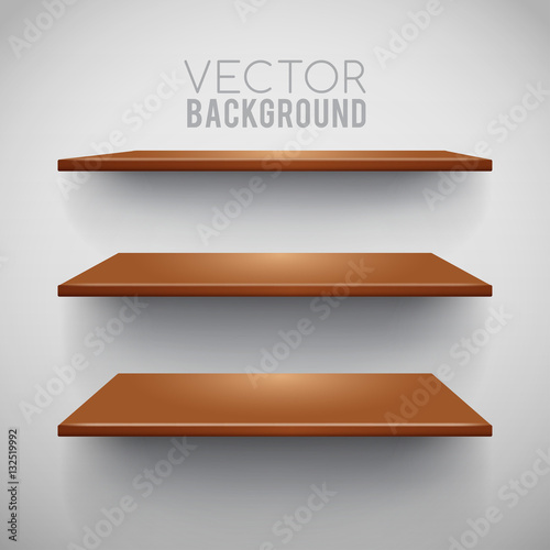 3d Empty Shelf For Exhibit : Vector illustration.