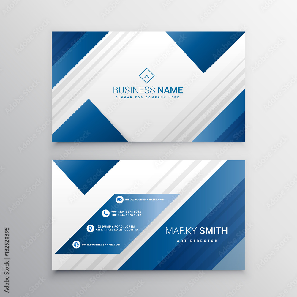 modern business card in blue color