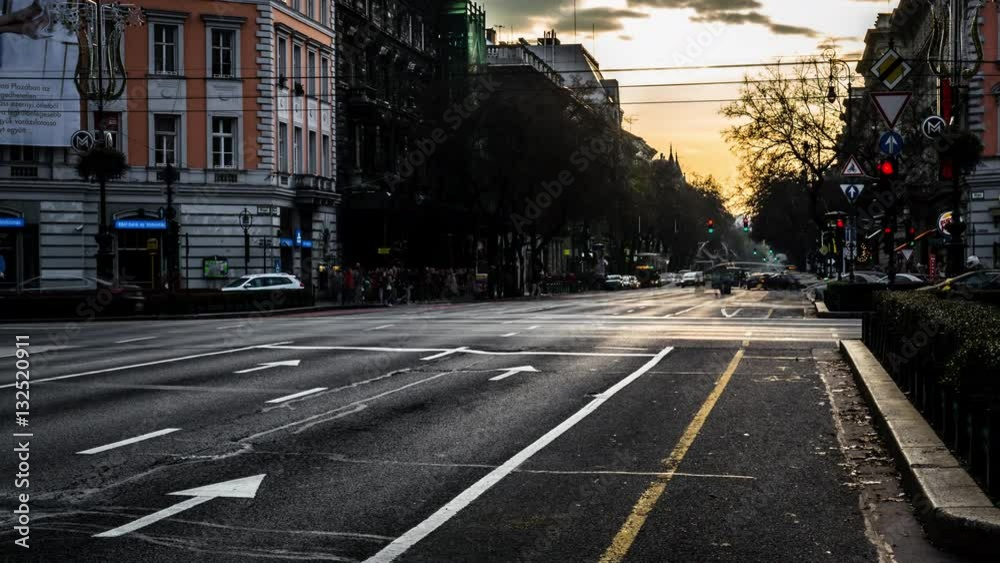 4k timelapse of a busy intersection with tram and traffic budapest daylight 4k timelapse of a busy intersection with tram and traffic budapest daylight