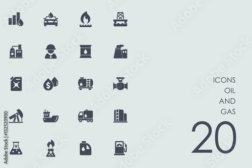 Set of oil and gas icons