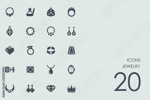 Set of jewelry icons