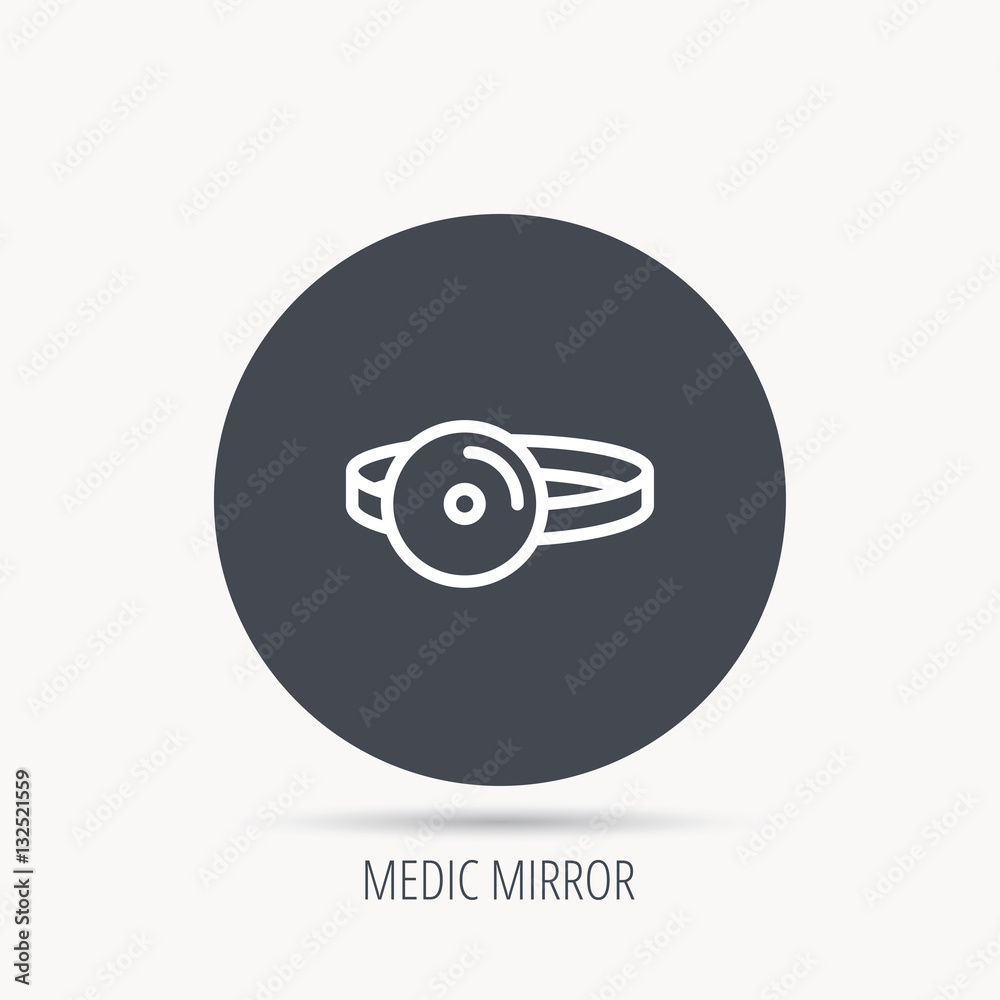 Medical mirror icon. ORL medicine sign. Otorhinolaryngology diagnosis