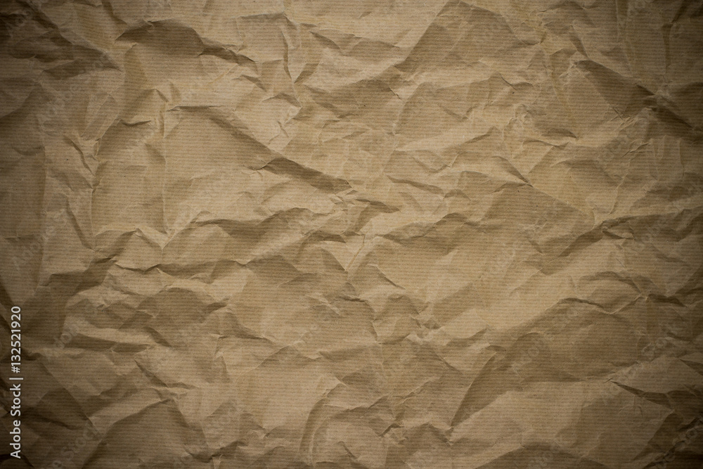 Obraz premium Brown crumpled wrapping paper