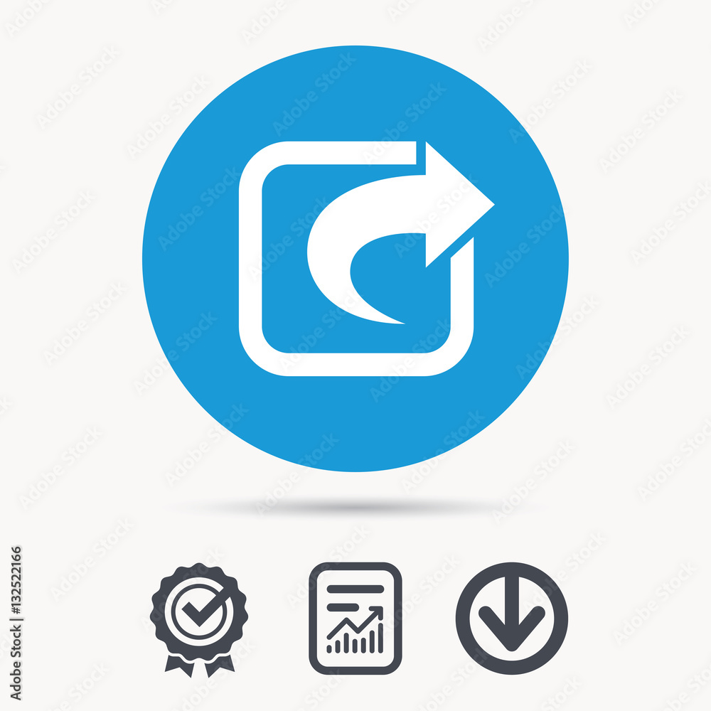 Share icon. Send social media information symbol. Achievement check, download and report file signs. Circle button with web icon. Vector Share icon. Send social media information symbol. Achievement check, download and report file signs. Circle button with web icon. Vector