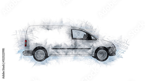 Lieferwagen gezeichnet