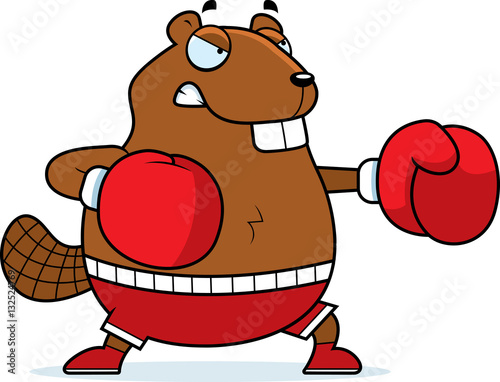 Cartoon Beaver Boxing