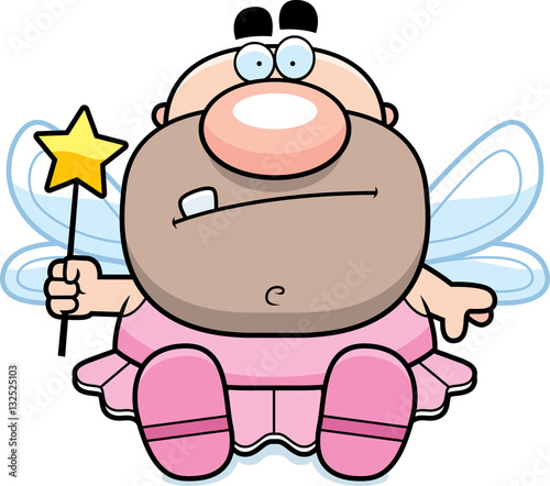 Cartoon Tooth Fairy Sitting