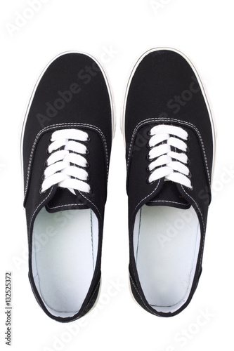 Black canvas sneakers, Top view