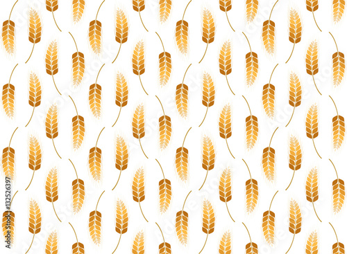 Golden Wheat Ear Seamless Pattern