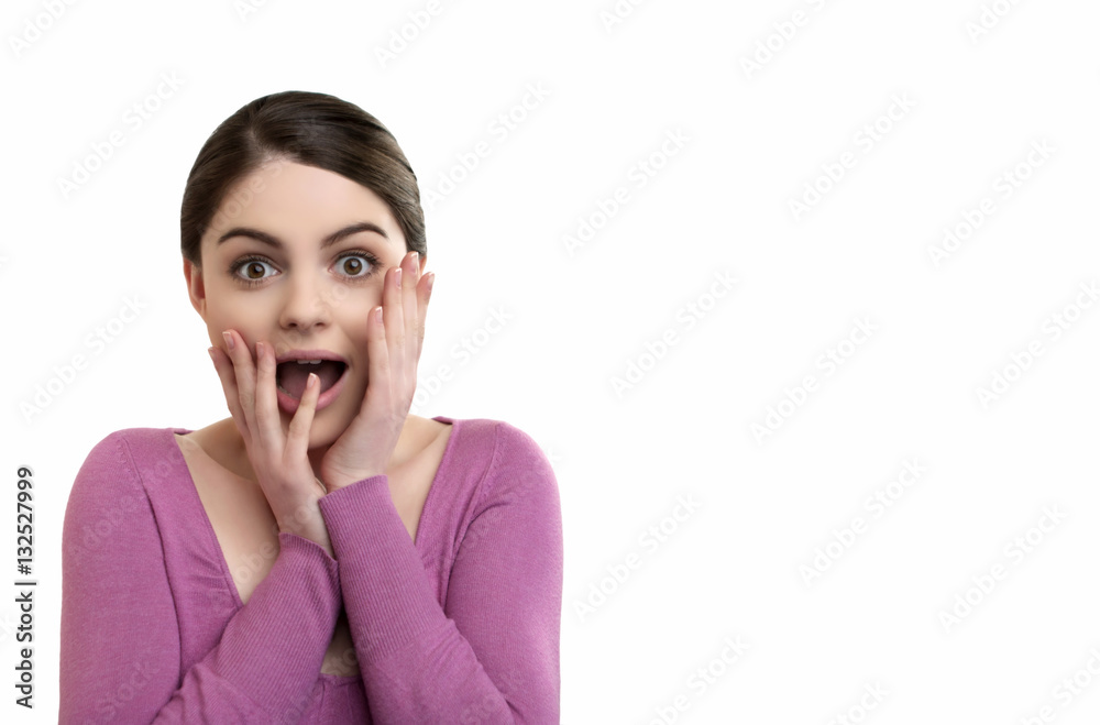Surprised Woman Looking towards Surprised Woman Looking towards