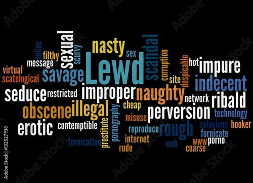 Принти на полотні Lewd, word cloud concept 3