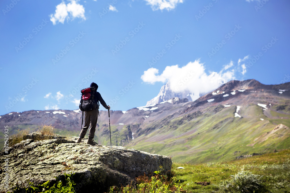 Hiker in the mountains