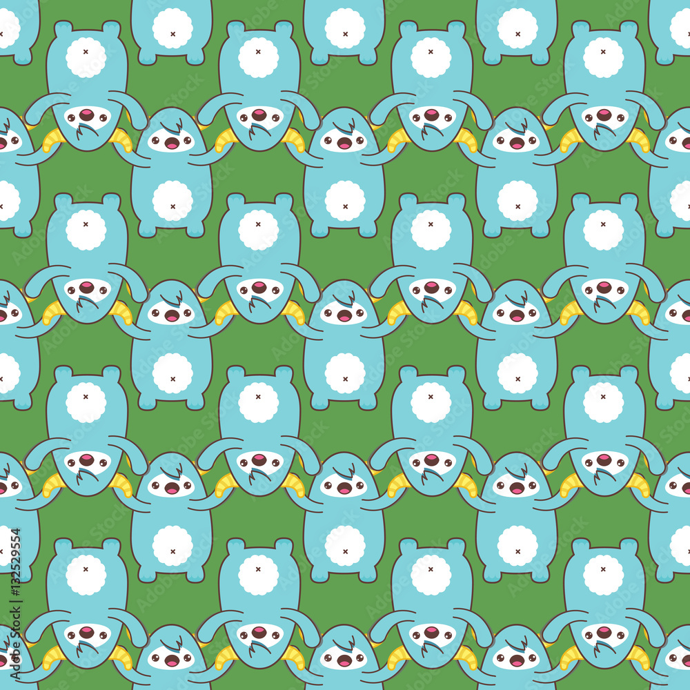 Obraz premium Cartoon yeti seamless pattern. Vector illustration