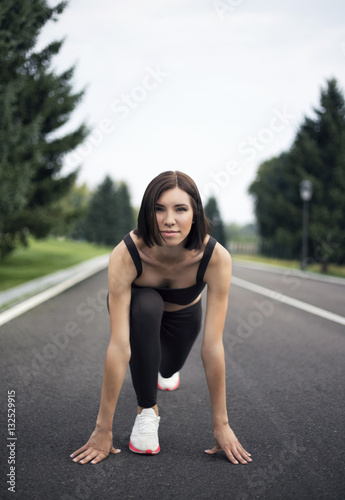 Beautiful woman is working out