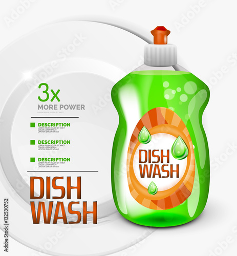 Vector kitchen dish wash ad product package