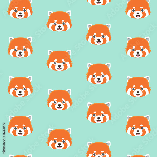 Fototapeta Naklejka Na Ścianę i Meble -  Cute red panda pattern. 