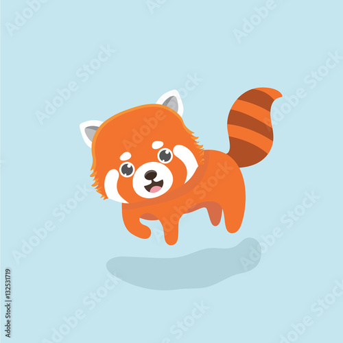 Fototapeta Naklejka Na Ścianę i Meble -  Vector illustration of red panda cartoon style.