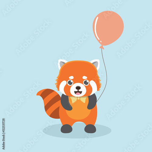 Fototapeta Naklejka Na Ścianę i Meble -  Vector illustration of red panda cartoon style.