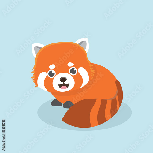 Fototapeta Naklejka Na Ścianę i Meble -  Vector illustration of red panda cartoon style.