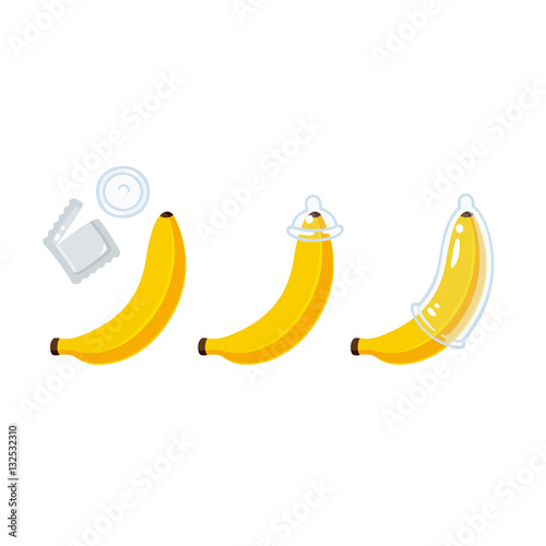 Banana condom illustration